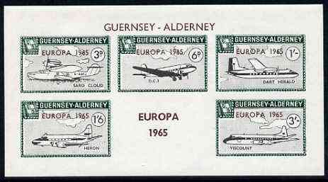 Guernsey - Alderney 1965 Europa overprint  on Aircraft imperf m/sheet unmounted mint, Rosen CSA 51, stamps on aviation    europa  