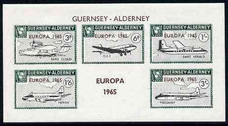Guernsey - Alderney 1965 Europa overprint  on Aircraft imperf m/sheet unmounted mint, Rosen CSA 51, stamps on aviation    europa  