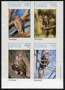 Eynhallow 1981 Birds of Prey #01 imperf  set of 4 values (10p to 75p) unmounted mint, stamps on , stamps on  stamps on birds, stamps on  stamps on birds of prey