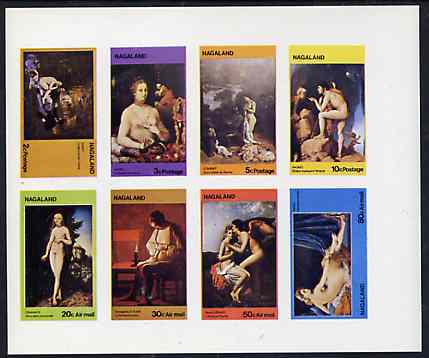 Nagaland 1972 Paintings of Nudes imperf  set of 8 values unmounted mint (2c to 80c), stamps on arts    nudes