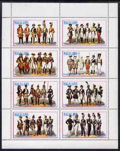 Nagaland 1977 French Militia perf  set of 8 values (1c to 1ch) unmounted mint, stamps on , stamps on  stamps on militaria