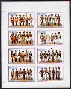 Nagaland 1977 French Militia imperf  set of 8 values (1c to 1ch) unmounted mint, stamps on militaria