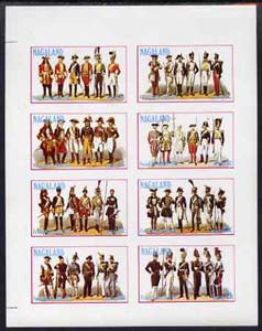 Nagaland 1977 French Militia imperf  set of 8 values (1c to 1ch) unmounted mint, stamps on , stamps on  stamps on militaria