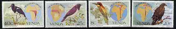 Venda 1983 Migratory Birds #1 set of 4 unmounted mint, SG 71-74, stamps on , stamps on  stamps on birds    bee-eater    eagle    birds of prey    starling    stork