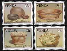 Venda 1989 Traditional Kitchenware set of 4 unmounted mint, SG 183-86, stamps on , stamps on  stamps on food