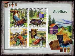 Guinea - Bissau 2009 Bees perf sheetlet containing 4 values unmounted mint Michel 4131-34, stamps on bees, stamps on honey