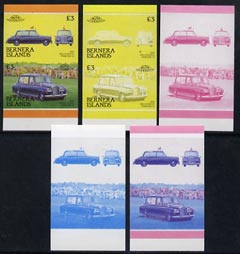 Bernera 1987 Cars - The Queen's Rolls Royce Phantom VI A33 set of 5 imperf se-tenant progressive colour proof pairs comprising two individual colours, two 2-colour composites plus all 4-colour final design unmounted mint, stamps on , stamps on  stamps on cars    rolls royce    royalty