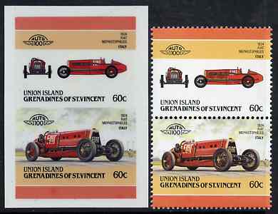 St Vincent - Union Island 1986 Cars #4 (Leaders of the World) 10c (1962 BRM) full colour die proof on Cromalin plastic card (ex archives) plus issued stamp, stamps on , stamps on  stamps on cars    racing cars       brm