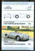 St Vincent - Union Island 1986 Cars #4 (Leaders of the World) 75c (1954 Porsche) imperf se-tenant pair unmounted mint*, stamps on , stamps on  stamps on cars    racing cars       porsche