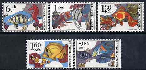 Czechoslovakia 1975 Aquarium Fish set of 5 unmounted mint, SG 2222-26, Mi 2260-64*, stamps on , stamps on  stamps on fish