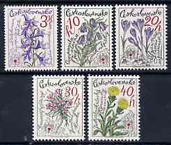 Czechoslovakia 1979 Anniversary of Mountain Rescue Service (Alpine Plants) set of 5 unmounted mint, SG 2455-59, Mi 2494-98, stamps on flowers     mountains      rescue