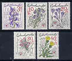 Czechoslovakia 1979 Anniversary of Mountain Rescue Service (Alpine Plants) set of 5 unmounted mint, SG 2455-59, Mi 2494-98, stamps on , stamps on  stamps on flowers     mountains      rescue