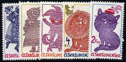 Czechoslovakia 1980 Graphic Cut-Outs set of 5 unmounted mint, SG 2537-41, Mi 2578-82, stamps on , stamps on  stamps on children, stamps on dolls, stamps on cats, stamps on dogs