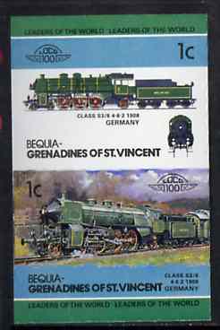 St Vincent - Bequia 1984 Locomotives #2 (Leaders of the World) 1c (4-6-2 Class S3/6) imperf se-tenant pair unmounted mint*, stamps on railways