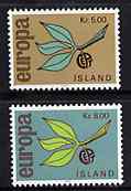 Iceland 1965 Europa set of 2, SG 426-27, Mi 395-96*, stamps on europa