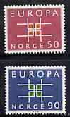 Norway 1963 Europa set of 2, SG 555-56, Mi 498-99*, stamps on , stamps on  stamps on europa