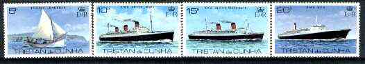 Tristan da Cunha 1979 Visit of QE2 set of 4 vals unmounted mint, SG 259-62 (gutter pairs pro-rata), stamps on ships, stamps on  qe2 , stamps on scots, stamps on scotland