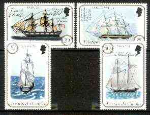 Tristan da Cunha 1983 Ships (2nd series) set of 4 unmounted mint, SG 341-44 (gutter pairs pro-rata), stamps on , stamps on  stamps on ships    