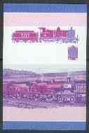 St Vincent - Bequia 1985 Locomotives #3 (Leaders of the World) $2 (4-4-0 Loco 737) imperf progressive colour proof se-tenant pair printed in blue & magenta only unmounted..., stamps on railways
