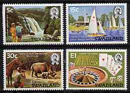 Swaziland 1981 Tourism set of 4 unmounted mint, SG 372-75*, stamps on , stamps on  stamps on tourism, stamps on  stamps on gambling, stamps on  stamps on casino, stamps on  stamps on games, stamps on  stamps on playing cards, stamps on  stamps on waterfalls, stamps on  stamps on photography, stamps on  stamps on sailing