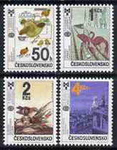 Czechoslovakia 1987 Bratislavia Book illustrations Exhibition set of 4 unmounted mint, SG 2890-93, Mi 2921-24*, stamps on , stamps on  stamps on books    literature    birds