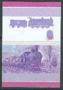 St Vincent - Bequia 1985 Locomotives #3 (Leaders of the World) 25c (0-8-0 Class G2) imperf progressive colour proof se-tenant pair printed in blue & magenta only unmounte..., stamps on railways