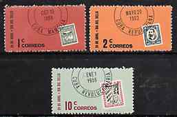 Cuba 1961 Stamp Day set of 3 unmounted mint, SG 985-87, stamps on , stamps on  stamps on stamp on stamp, stamps on  stamps on stamponstamp