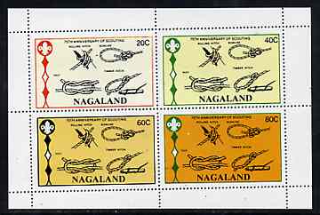 Nagaland 1982 75th Anniversary of Scouting (knots) perf  set of 4 values (20c to 80c) unmounted mint, stamps on scouts, stamps on knots