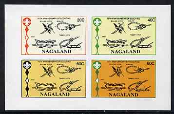 Nagaland 1982 75th Anniversary of Scouting (Knots) imperf  set of 4 values (20c to 80c) unmounted mint, stamps on , stamps on  stamps on scouts, stamps on knots