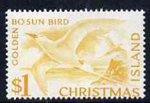 Christmas Island 1963 Tropic Bird $1 from definitive set unmounted mint, SG 20, stamps on , stamps on  stamps on birds