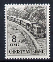 Christmas Island 1963 Phosphate Train 8c from definitive set unmounted mint, SG 15, stamps on , stamps on  stamps on mining, stamps on  stamps on railways, stamps on  stamps on minerals