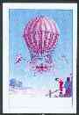 St Thomas & Prince Islands 1980 Balloons 3Db (Von L\9Ftgendorf) imperf progressive proof printed in blue & magenta only unmounted mint, stamps on aviation    balloons