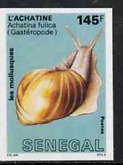 Senegal 1988 Molluscs 145f Giant East African Snail imperf from limited printing unmounted mint, as SG 944*, stamps on , stamps on  stamps on shells