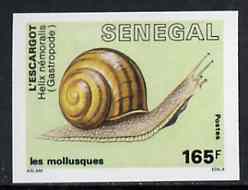 Senegal 1988 Molluscs 165f Banded Snail imperf from limited printing unmounted mint, as SG 945*, stamps on shells