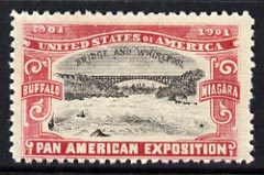 Cinderella - United States 1901 Pan American Exposition perforated label showing Buffalo Bridge in red & black unmounted mint*, stamps on , stamps on  stamps on bridges        civil engineering      cinderella