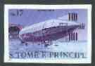 St Thomas & Prince Islands 1980 Airships 17Db (Mayfly) imperf progressive proof printed in blue, magenta & black (yellow omitted) unmounted mint, stamps on , stamps on  stamps on aviation, stamps on  stamps on airships
