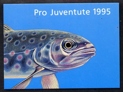 Switzerland 1995 Pro Juventute Booklet - Brown Trout complete and very fine SG JSB45, stamps on fish