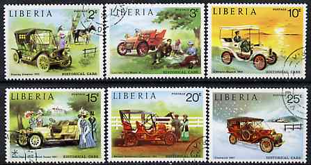 Liberia 1973 Vintage Cars set of 6 cto used, SG 1169-74, stamps on , stamps on  stamps on cars, stamps on  stamps on stanley, stamps on  stamps on cadilac, stamps on  stamps on rolls royce, stamps on  stamps on maxwell, stamps on  stamps on chadwick