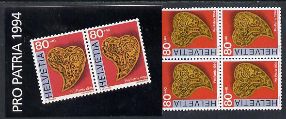 Switzerland 1994 Pro Patria booklet complete and very fine, SG PSB5, stamps on arts