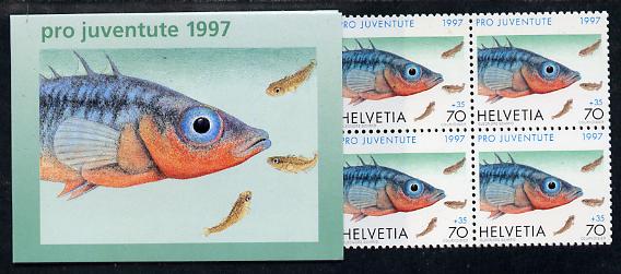 Switzerland 1997 Pro Juventute Booklet - Wildlife (Grayling) complete and very fine SG JSB47, stamps on fish, stamps on 