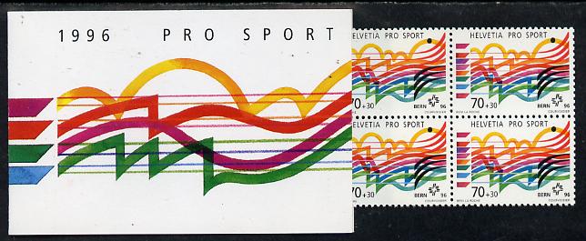 Switzerland 1996 Pro Sport 10f booklet complete and very fine, SG PS66, stamps on sports