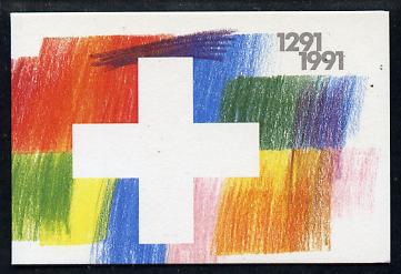 Switzerland 1991 700th Anniversary 4f booklet complete and very fine, SG PS61, stamps on 