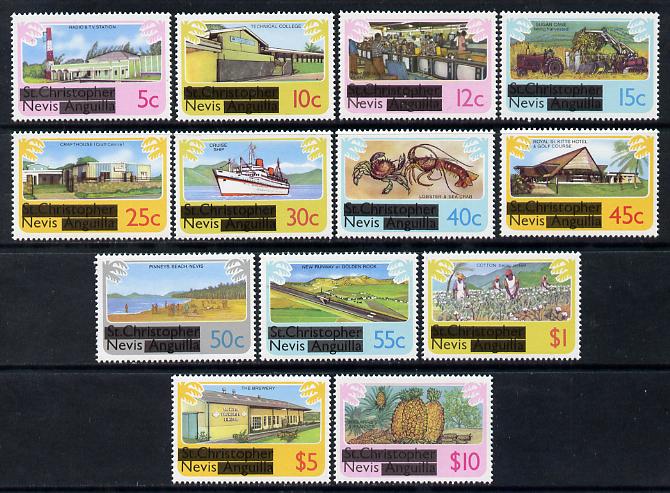 Nevis 1980 Obliterated definitive set complete 5c to $10 unmounted mint as SG 37-49