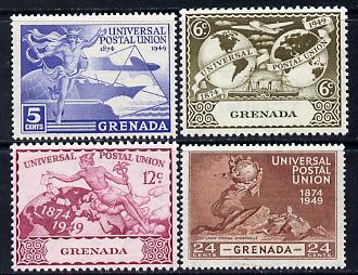 Grenada 1949 KG6 75th Anniversary of Universal Postal Union set of 4 unmounted mint, SG 168-71, stamps on , stamps on  upu , stamps on  kg6 , stamps on 