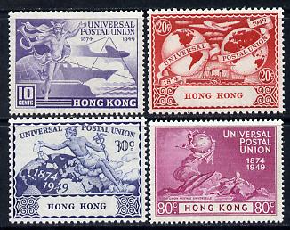 Hong Kong 1949 KG6 75th Anniversary of Universal Postal Union set of 4 unmounted mint, SG173-76, stamps on , stamps on  stamps on , stamps on  stamps on  upu , stamps on  stamps on  kg6 , stamps on  stamps on 