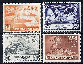 Kenya, Uganda & Tanganyika 1949 KG6 75th Anniversary of Universal Postal Union set of 4 unmounted mint, SG 159-62, stamps on , stamps on  upu , stamps on  kg6 , stamps on 