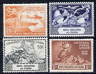 Kenya, Uganda & Tanganyika 1949 KG6 75th Anniversary of Universal Postal Union set of 4 unmounted mint, SG 159-62, stamps on , stamps on  stamps on , stamps on  stamps on  upu , stamps on  stamps on  kg6 , stamps on  stamps on 