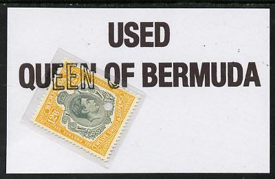 Bermuda 1938-53 KG6 12s6d P13 fiscally used by Furness Shipping Line with part of the legend Used Queen of Bermuda with punch hole - note the stamp you buy may show a dif..., stamps on , stamps on  kg6 , stamps on ships
