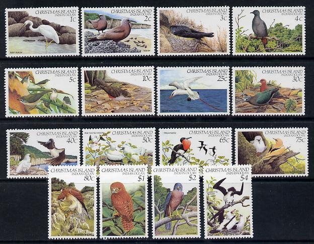 Christmas Island 1982-83 Birds definitive set 16 values unmounted mint SG 152-67, stamps on , stamps on  stamps on birds