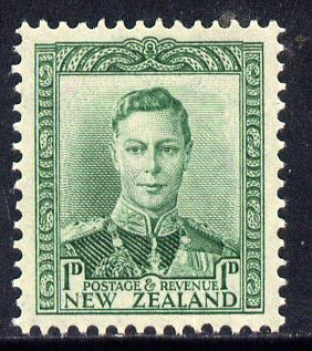 New Zealand 1938-44 KG6 1d green unmounted mint, SG 606, stamps on , stamps on  kg6 , stamps on 